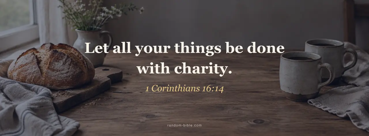 1 Corinthians 16:14 Facebook cover: "Let all your things be done with charity."