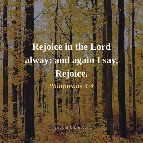 Rejoice in the Lord alway: and again I say, Rejoice. — Philippians 4:4