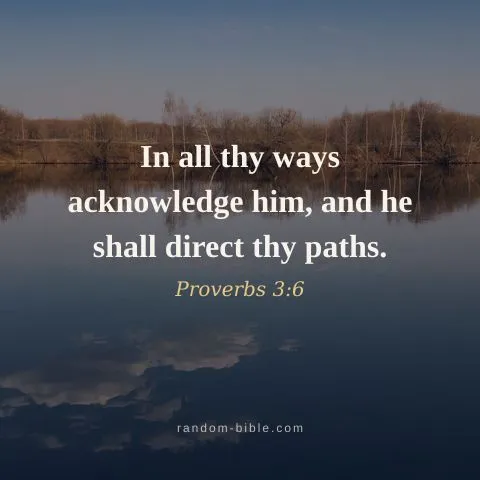 In all thy ways acknowledge him, and he shall direct thy paths. — Proverbs 3:6