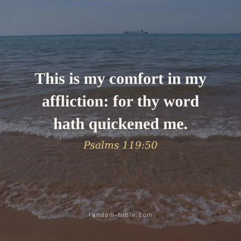 This is my comfort in my affliction: for thy word hath quickened me. — Psalms 119:50