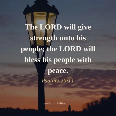 The LORD will give strength unto his people; the LORD will bless his people with peace. — Psalms 29:11