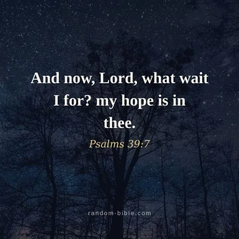 And now, Lord, what wait I for? my hope is in thee. — Psalms 39:7