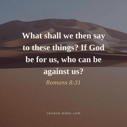 What shall we then say to these things? If God be for us, who can be against us? — Romans 8:31