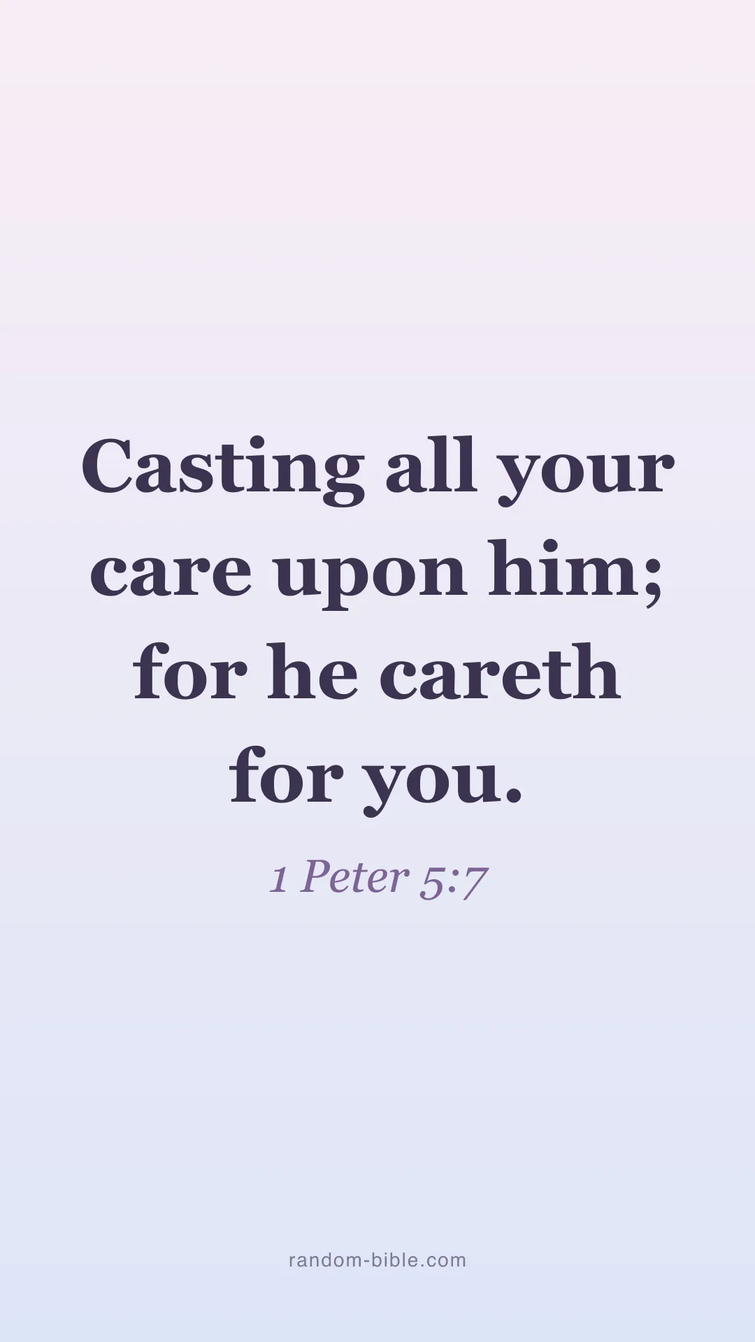 1 Peter 5:7 aesthetic Bible verse wallpaper (KJV)