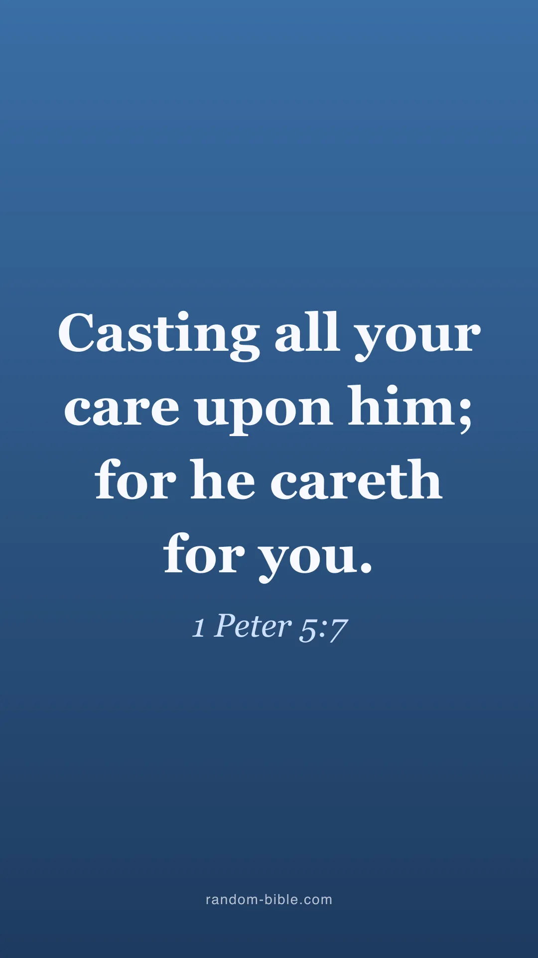 1 Peter 5:7 blue Bible verse wallpaper (KJV)