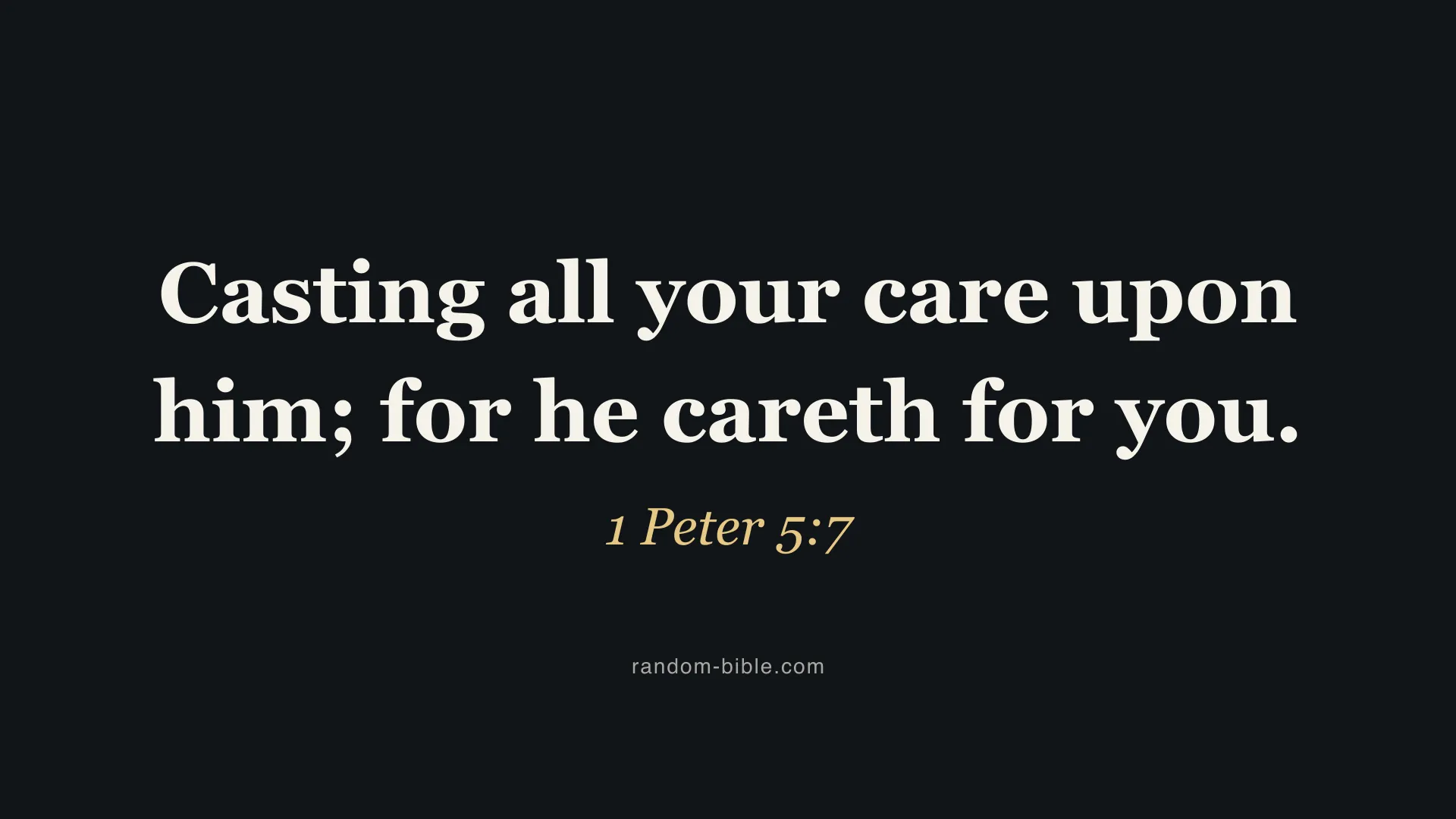 1 Peter 5:7 dark Bible verse wallpaper for desktop and laptop (KJV)