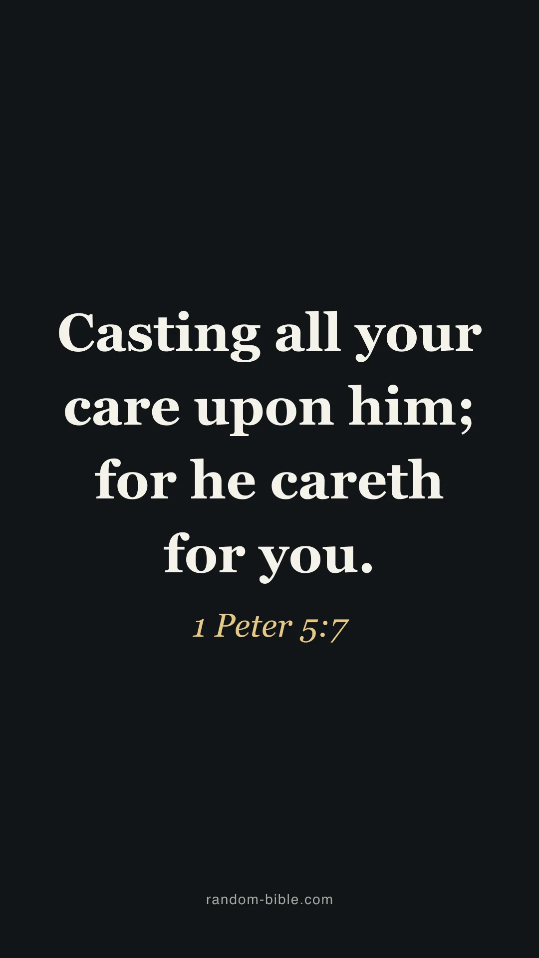 1 Peter 5:7 dark Bible verse wallpaper (KJV)