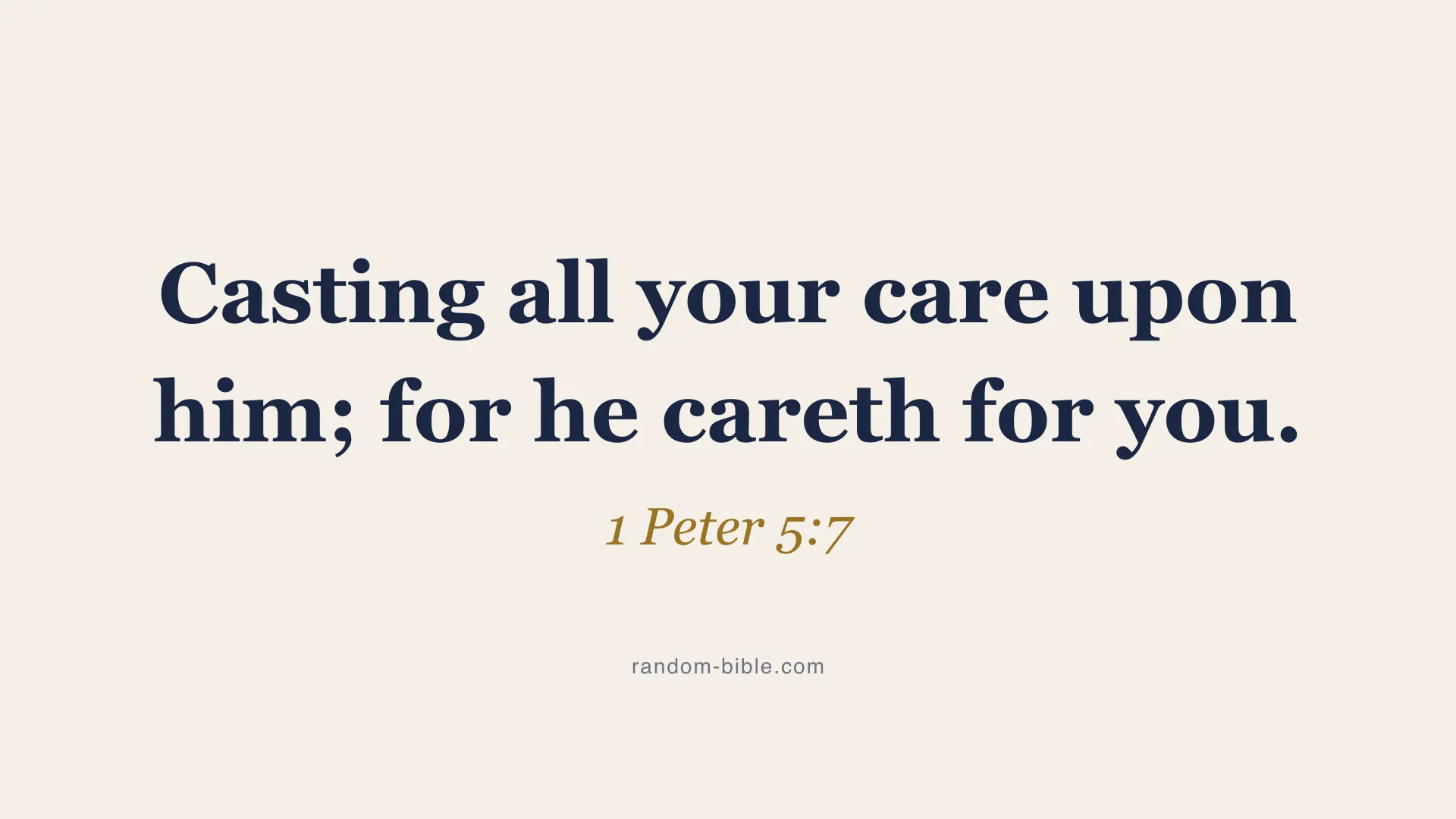 1 Peter 5:7 minimal Bible verse wallpaper for desktop and laptop (KJV)
