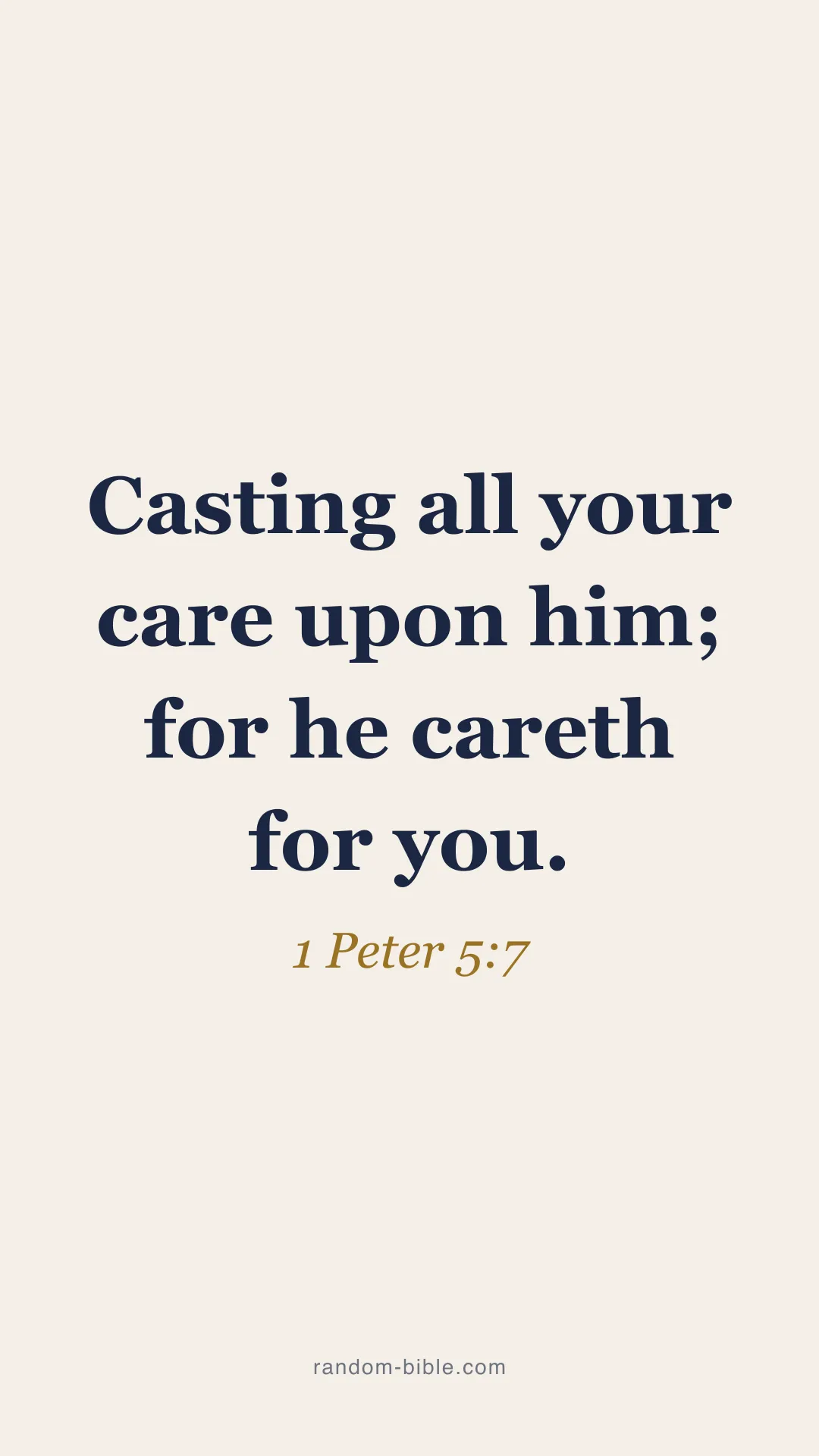 1 Peter 5:7 minimal Bible verse wallpaper (KJV)