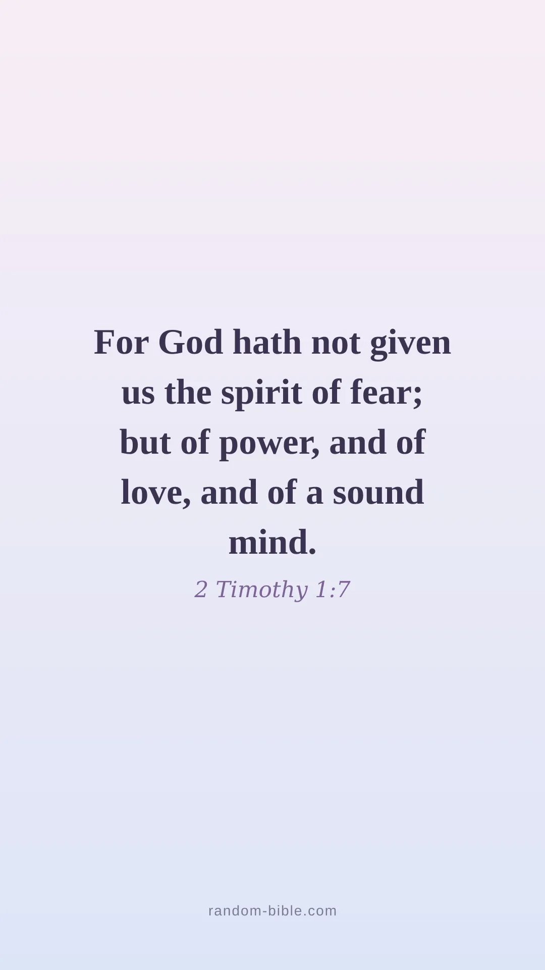 2 Timothy 1:7 — aesthetic Bible verse wallpaper
