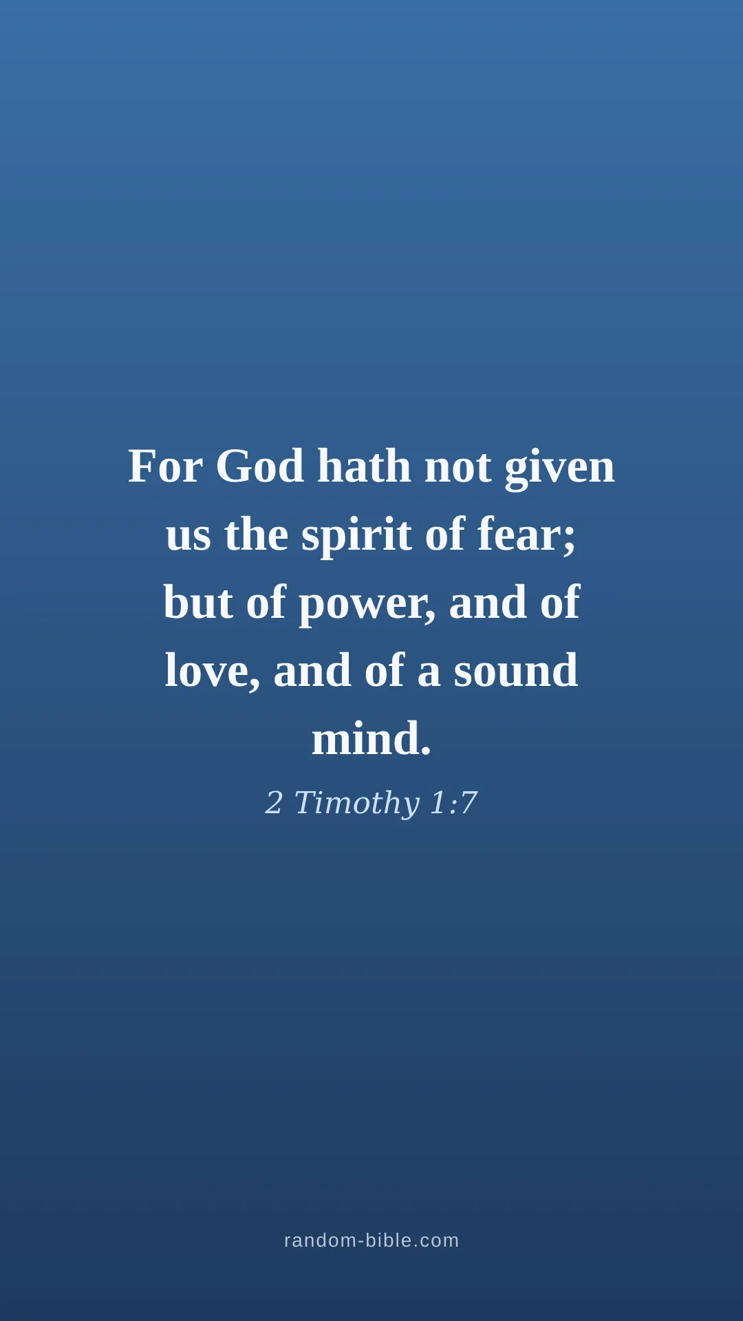 2 Timothy 1:7 — blue Bible verse wallpaper