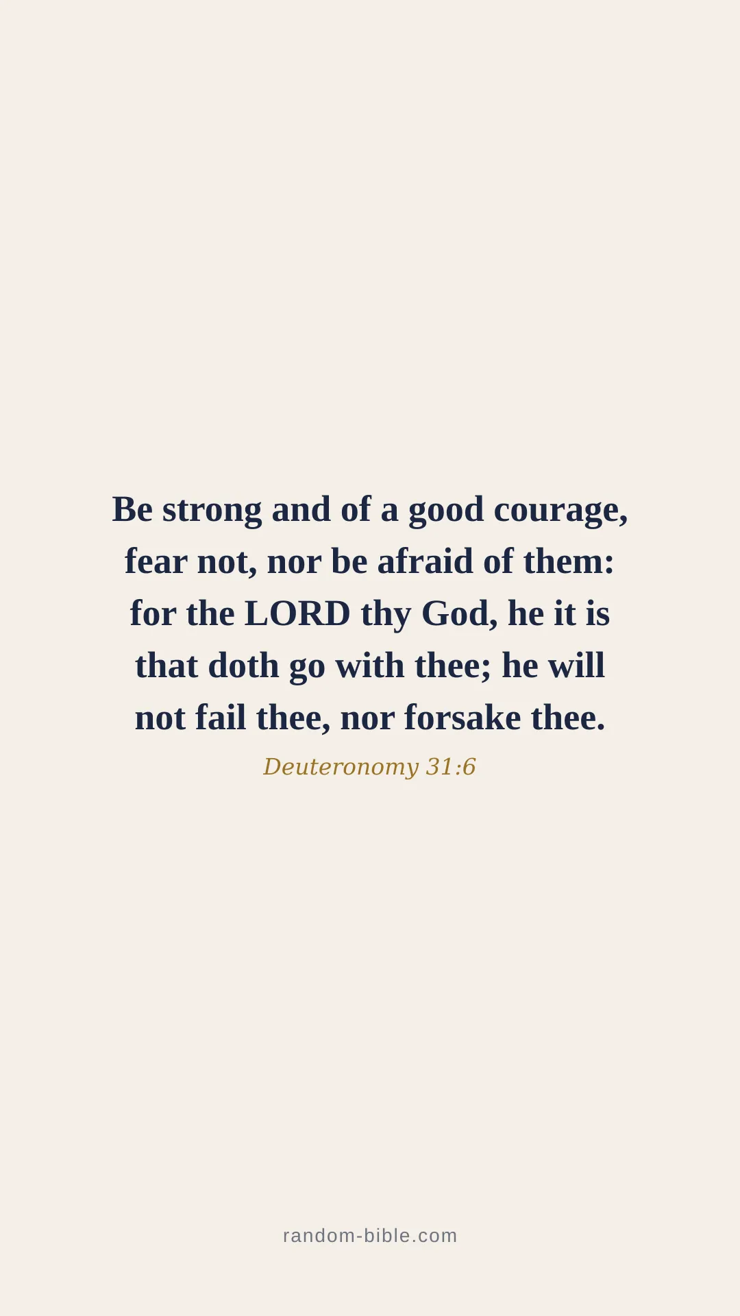 Deuteronomy 31:6 minimal Bible verse wallpaper (KJV)