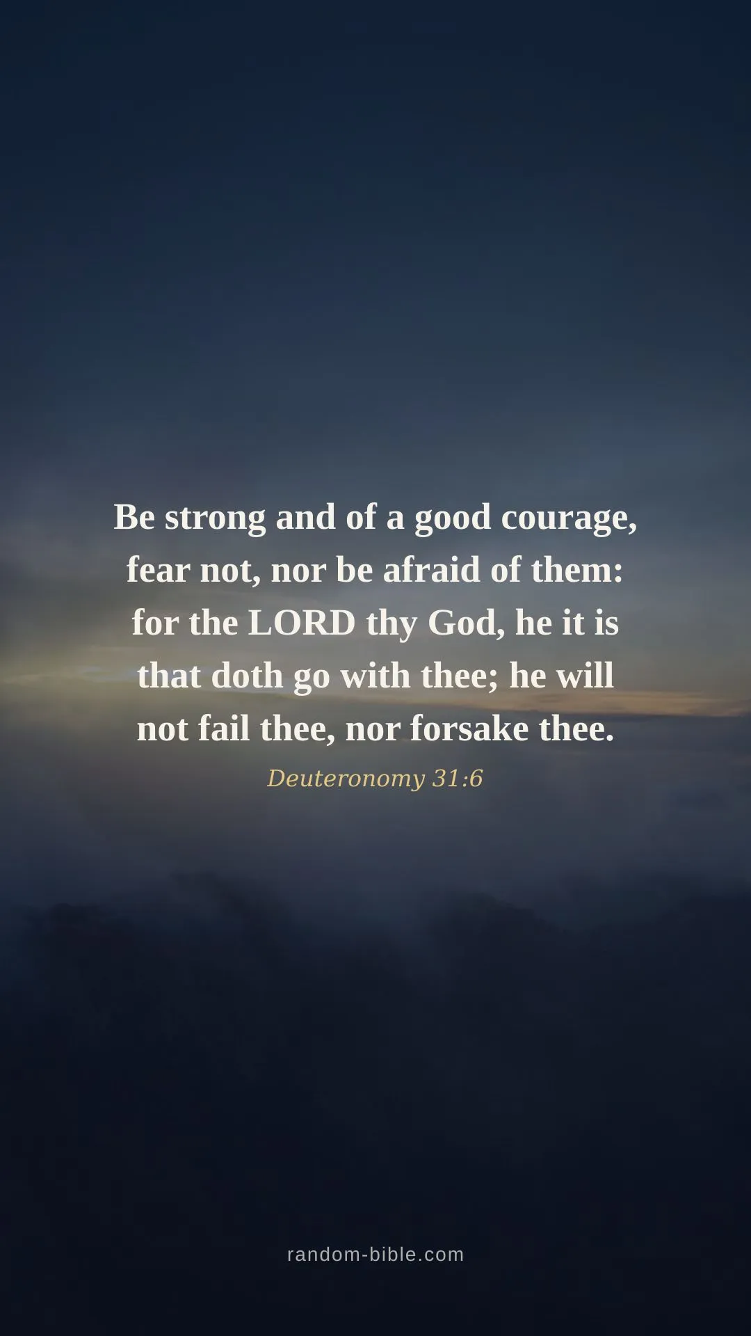 Deuteronomy 31:6 — lock screen Bible verse wallpaper