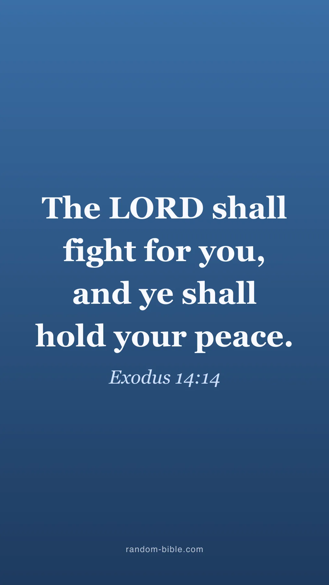 Exodus 14:14 blue Bible verse wallpaper (KJV)