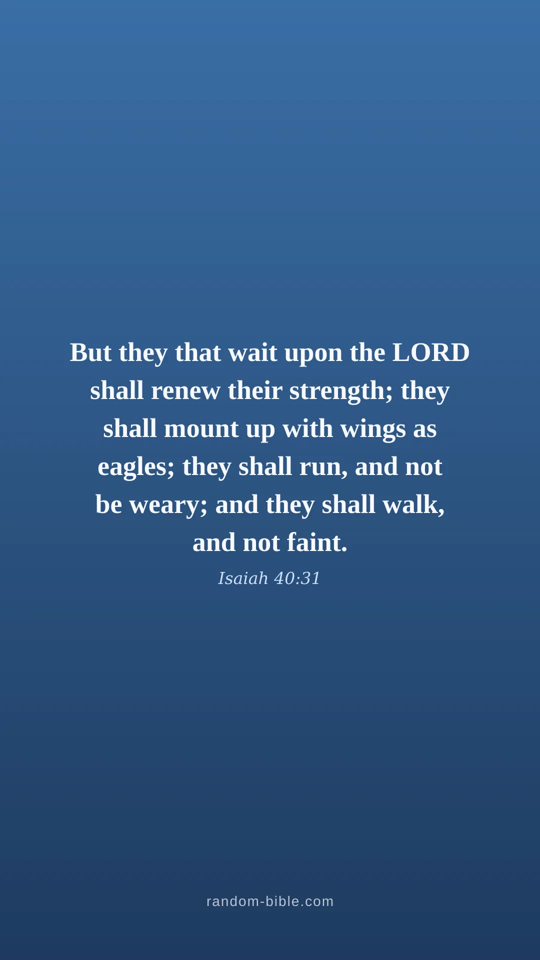 Isaiah 40:31 — blue Bible verse wallpaper
