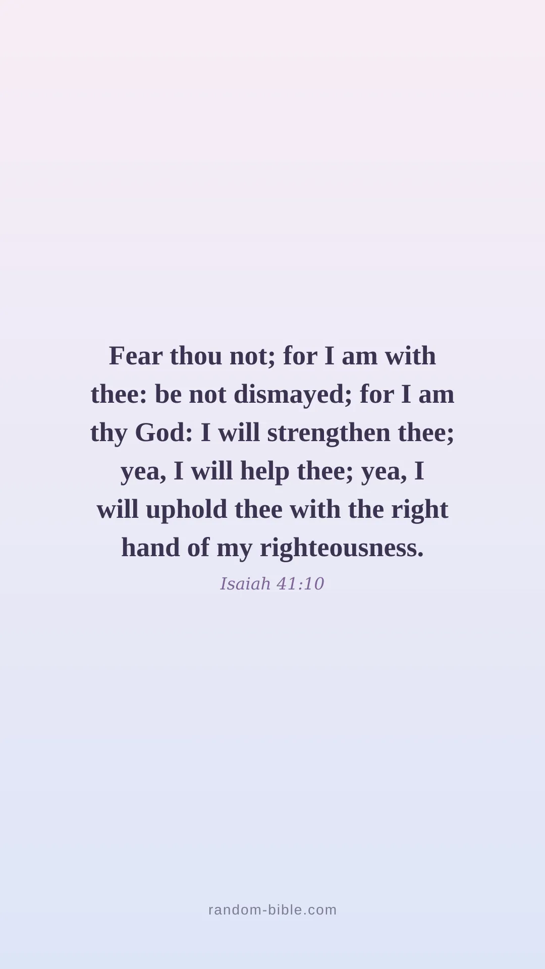 Isaiah 41:10 aesthetic Bible verse wallpaper (KJV)