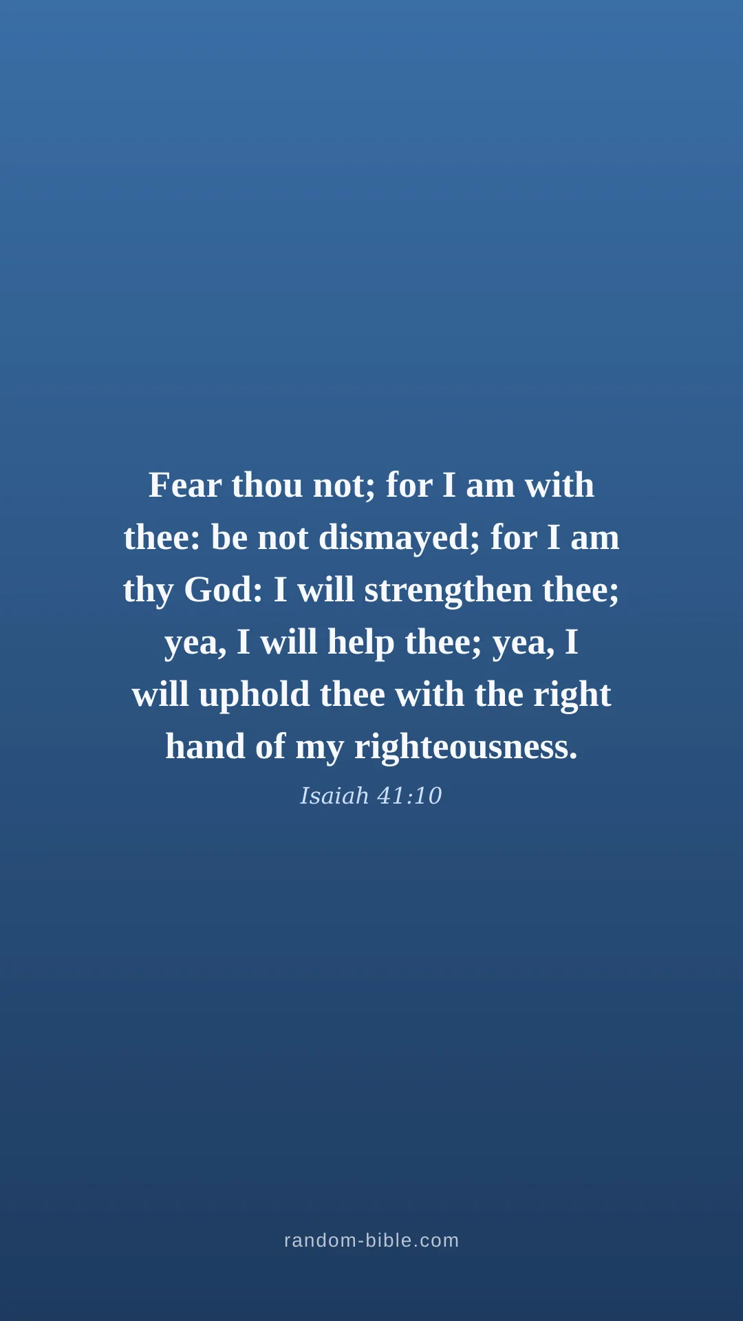 Isaiah 41:10 blue Bible verse wallpaper (KJV)