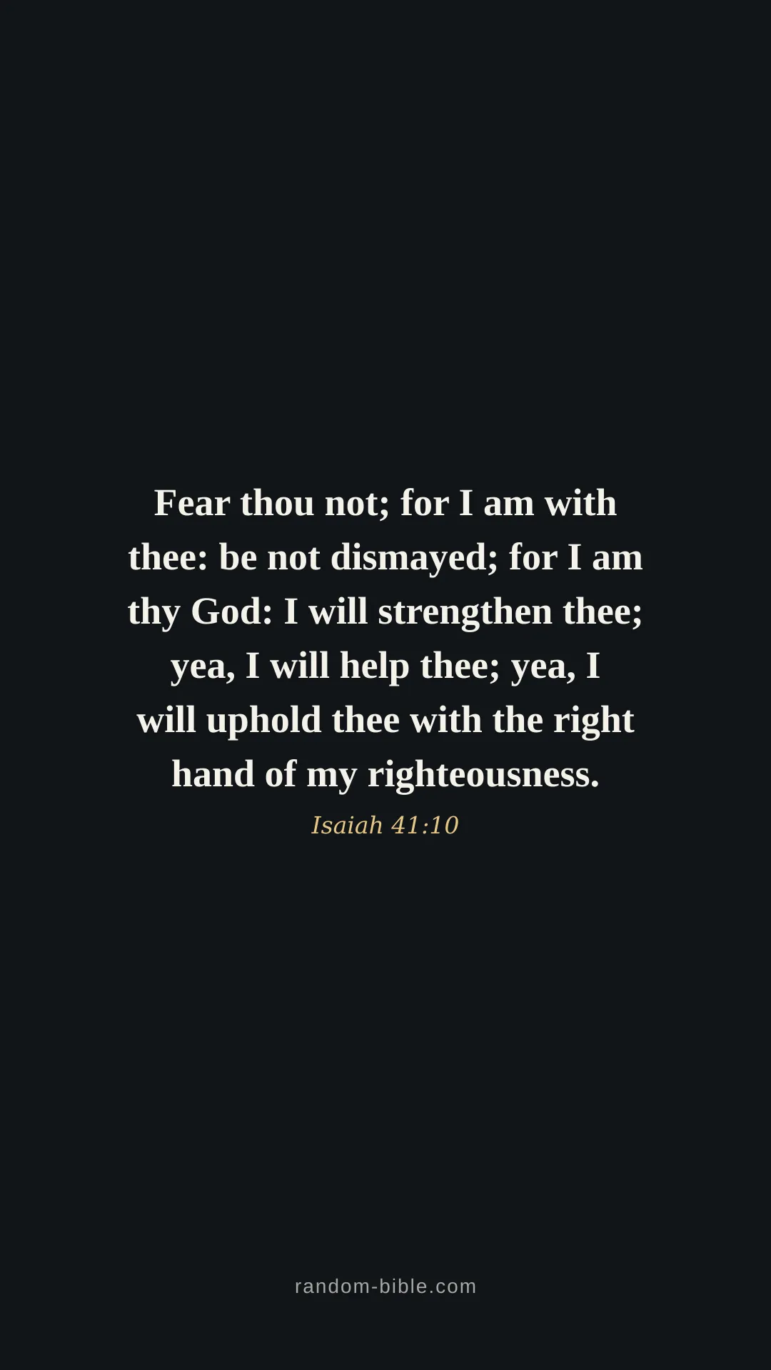 Isaiah 41:10 dark Bible verse wallpaper (KJV)