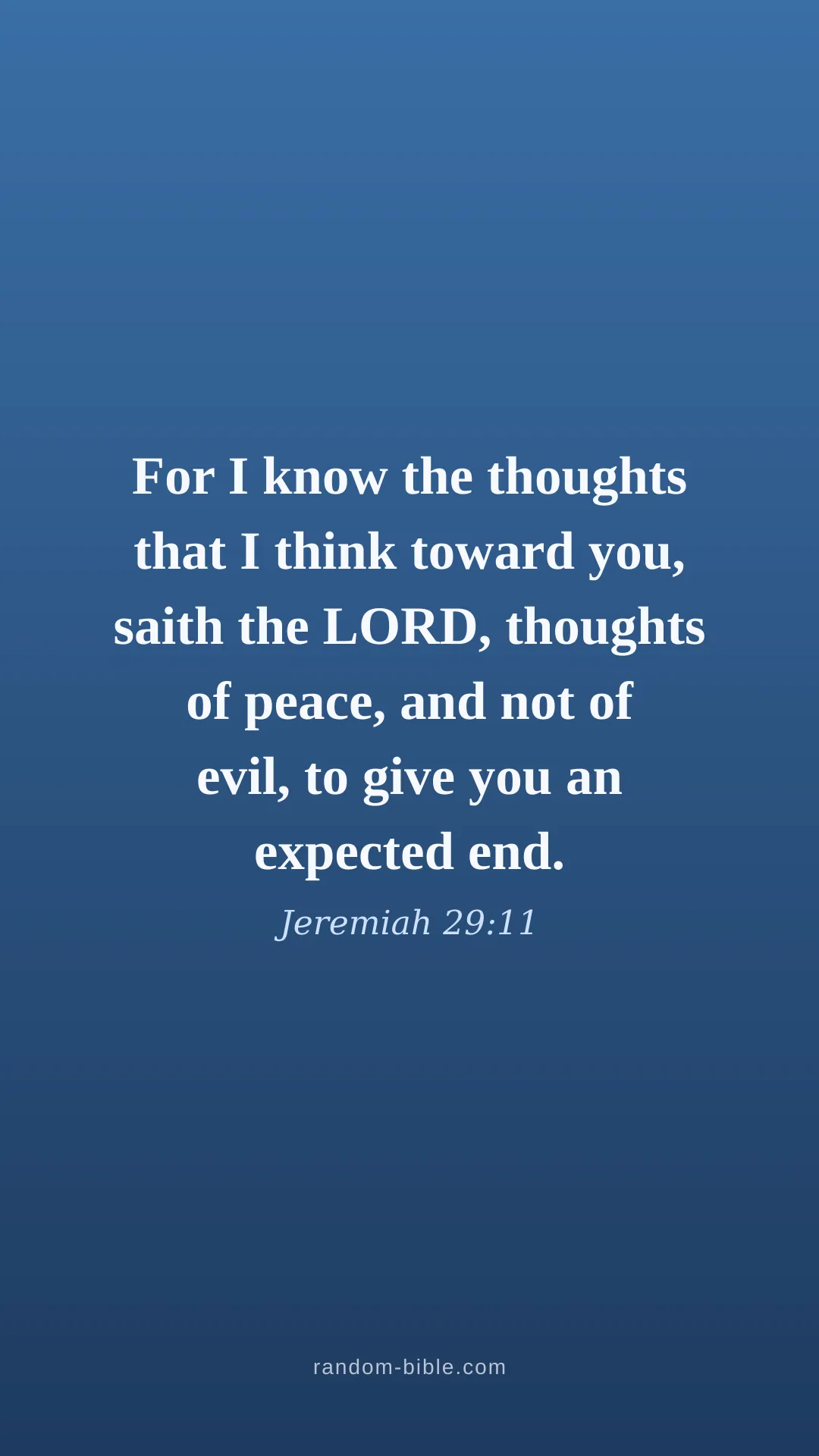 Jeremiah 29:11 blue Bible verse wallpaper (KJV)