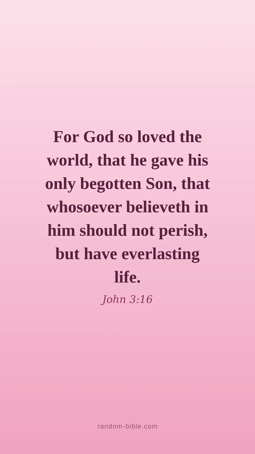 John 3:16 pink Bible verse wallpaper (KJV)