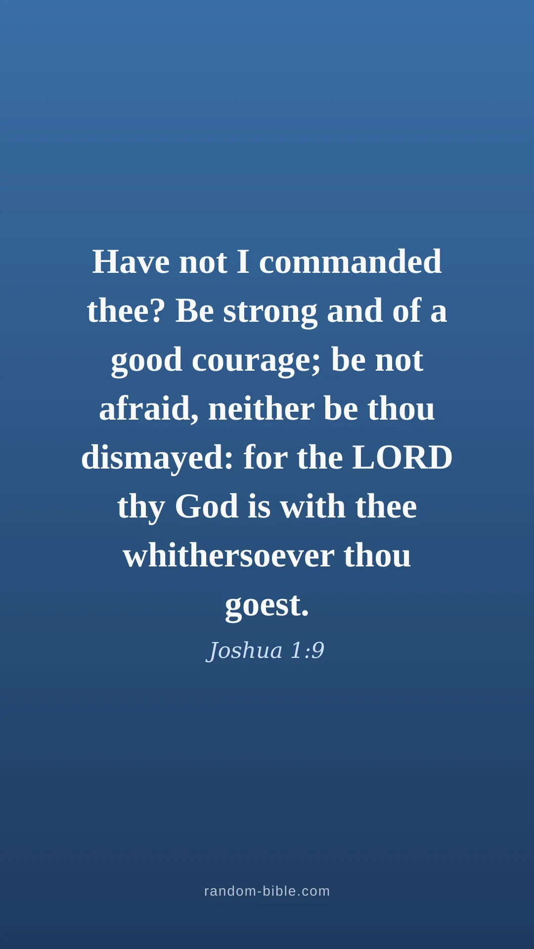 Joshua 1:9 blue Bible verse wallpaper (KJV)