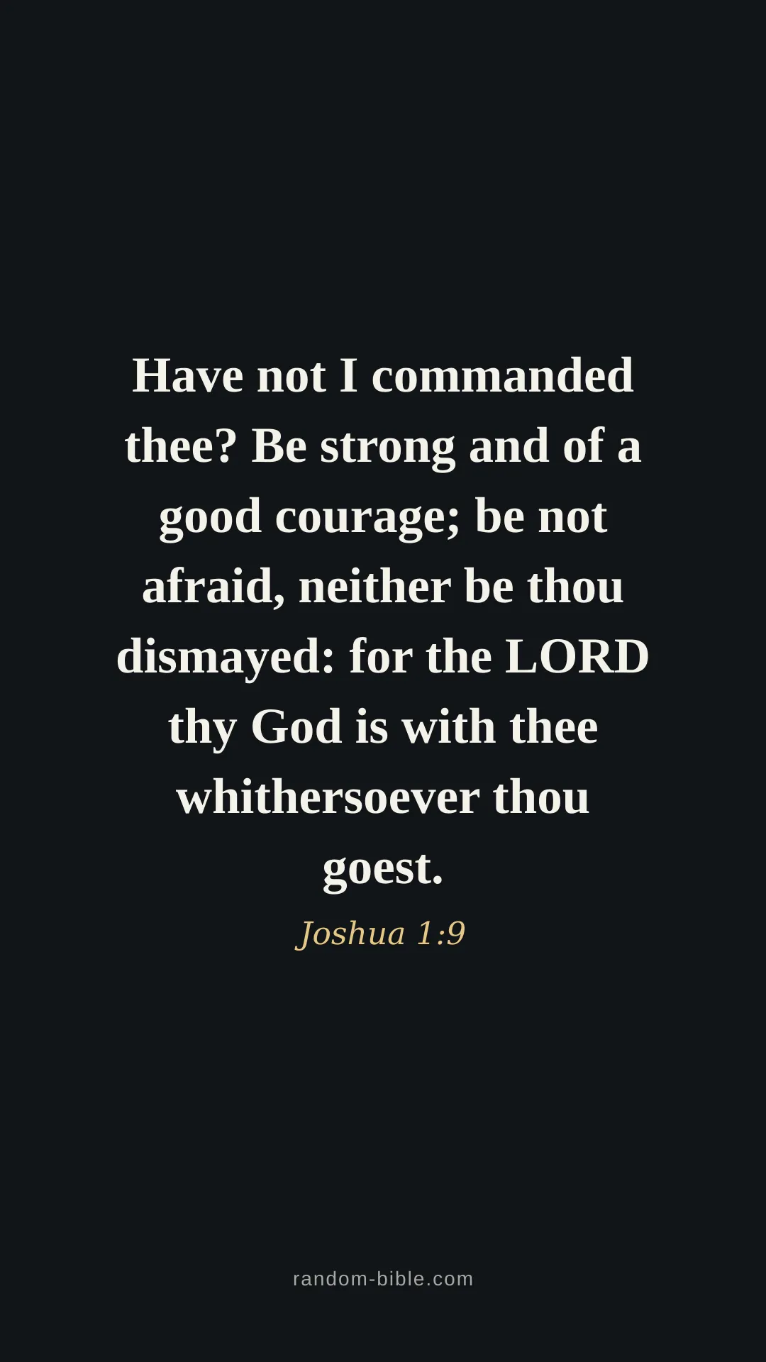 Joshua 1:9 dark Bible verse wallpaper (KJV)