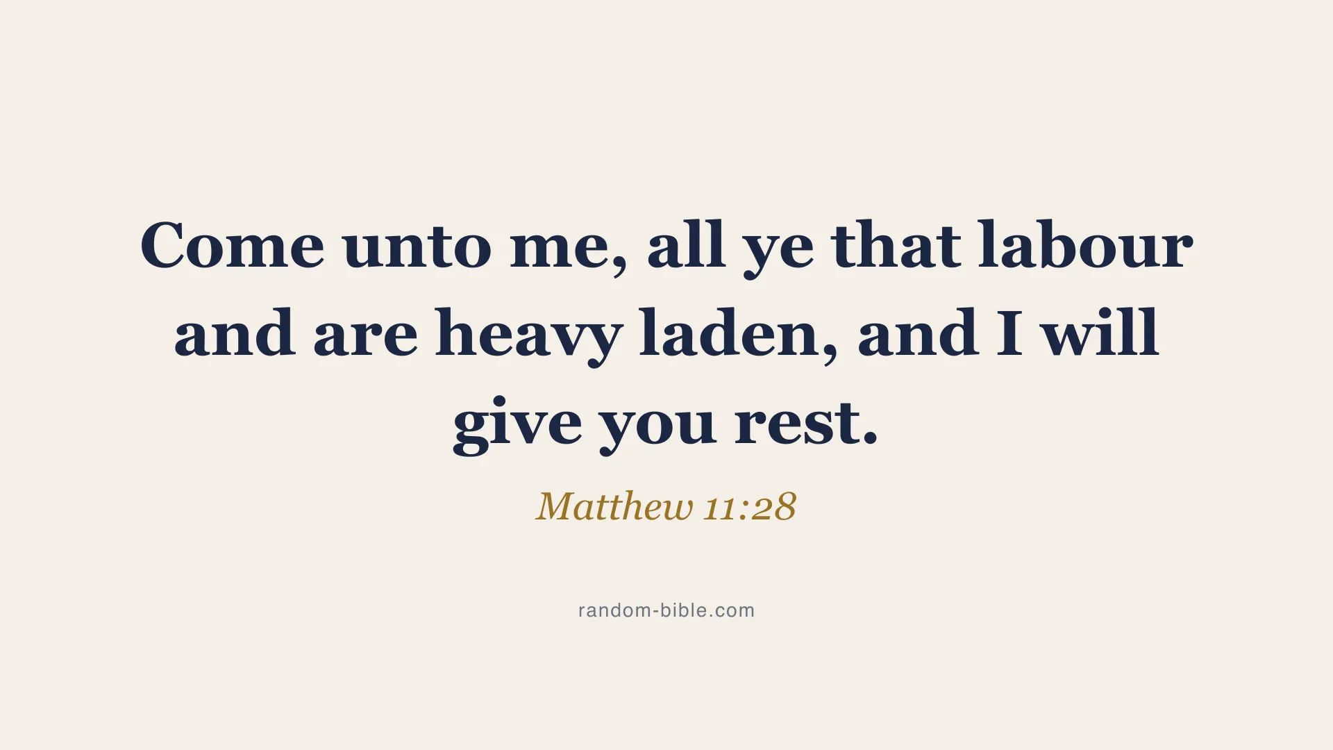 Matthew 11:28 minimal Bible verse wallpaper for desktop and laptop (KJV)