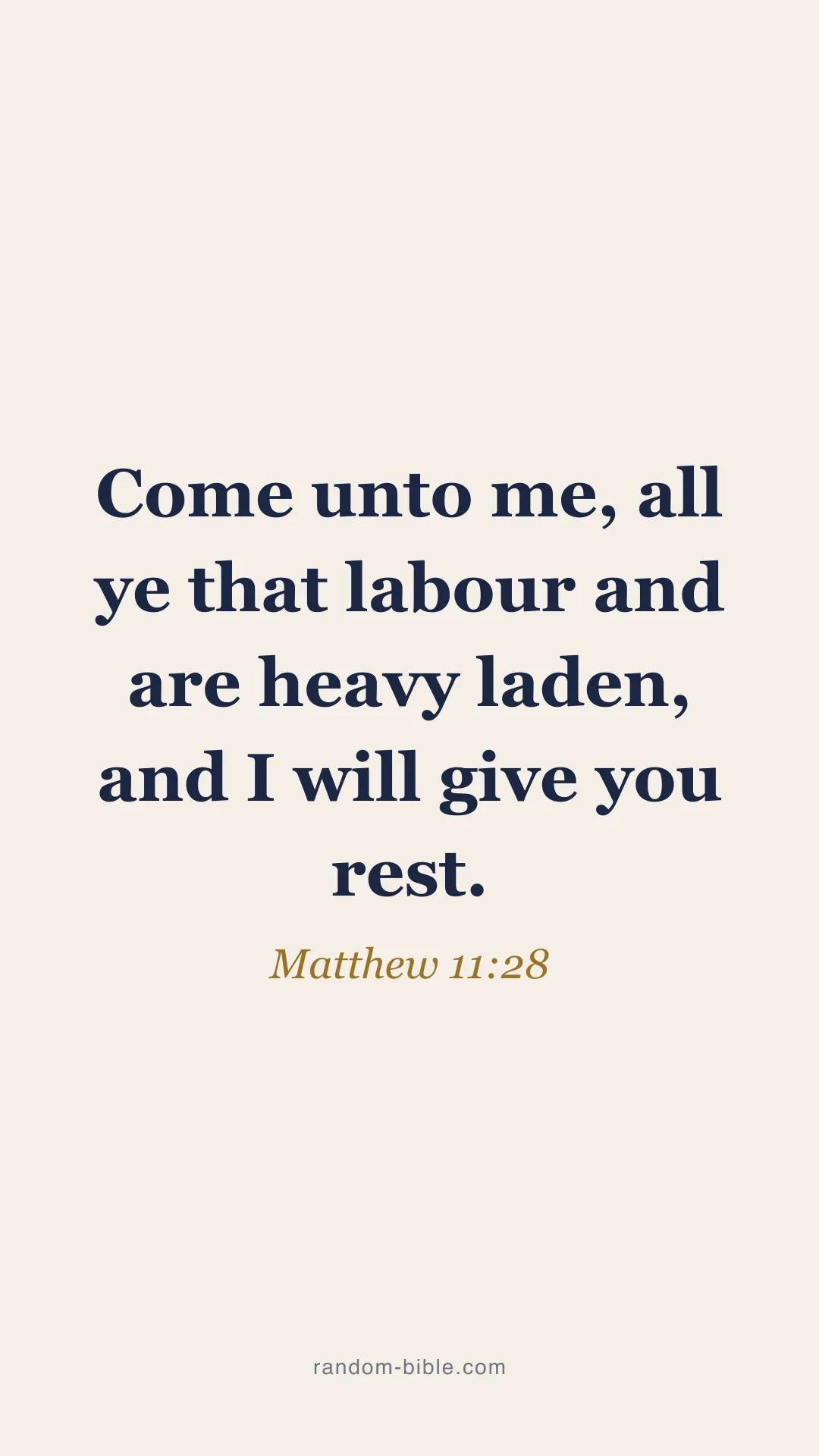 Matthew 11:28 minimal Bible verse wallpaper (KJV)