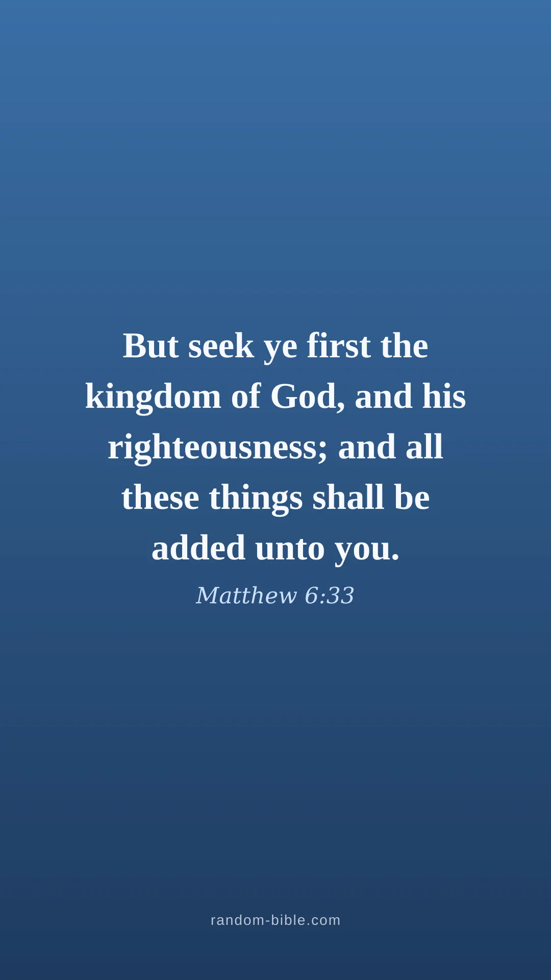 Matthew 6:33 blue Bible verse wallpaper (KJV)