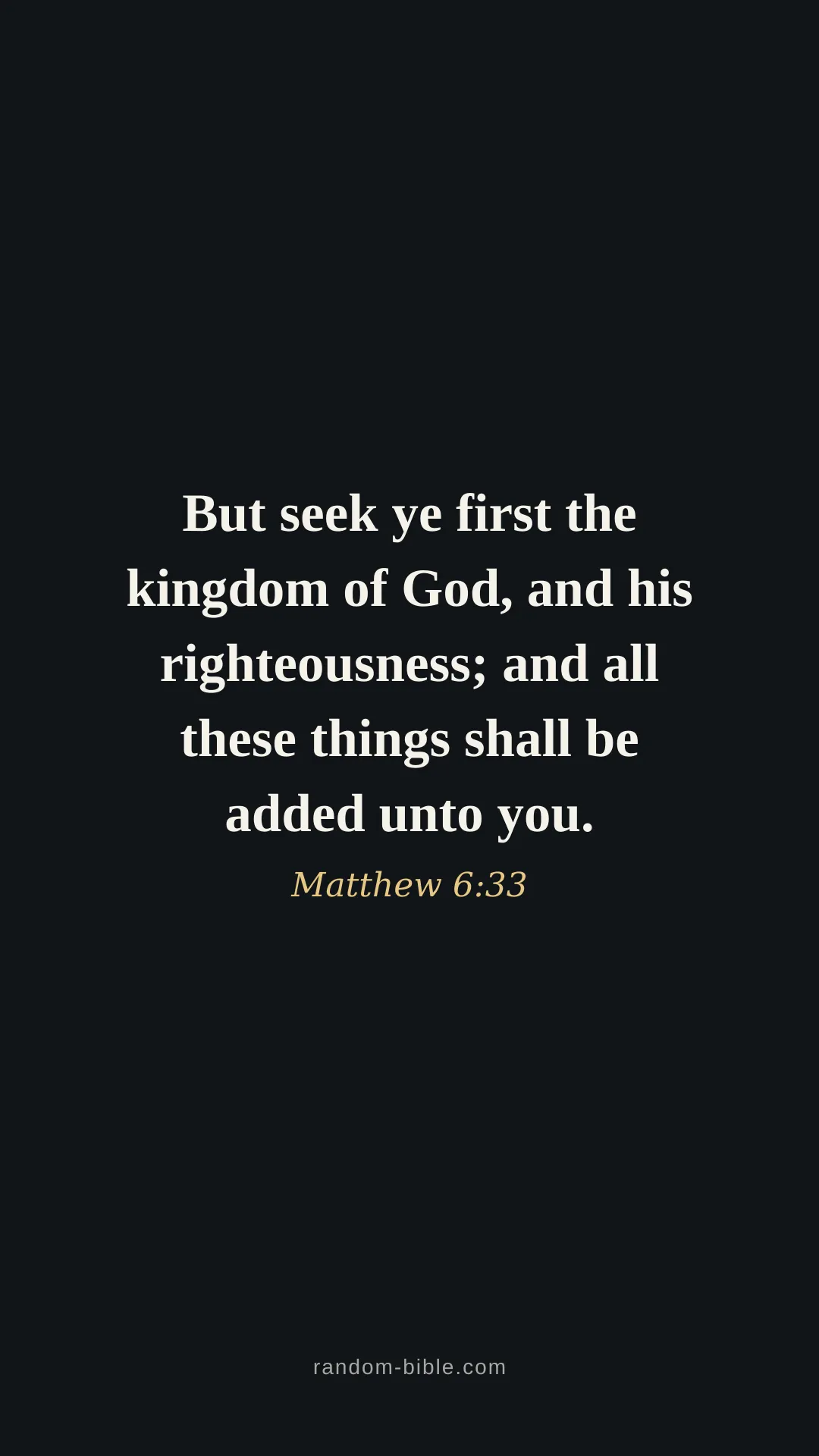 Matthew 6:33 dark Bible verse wallpaper (KJV)