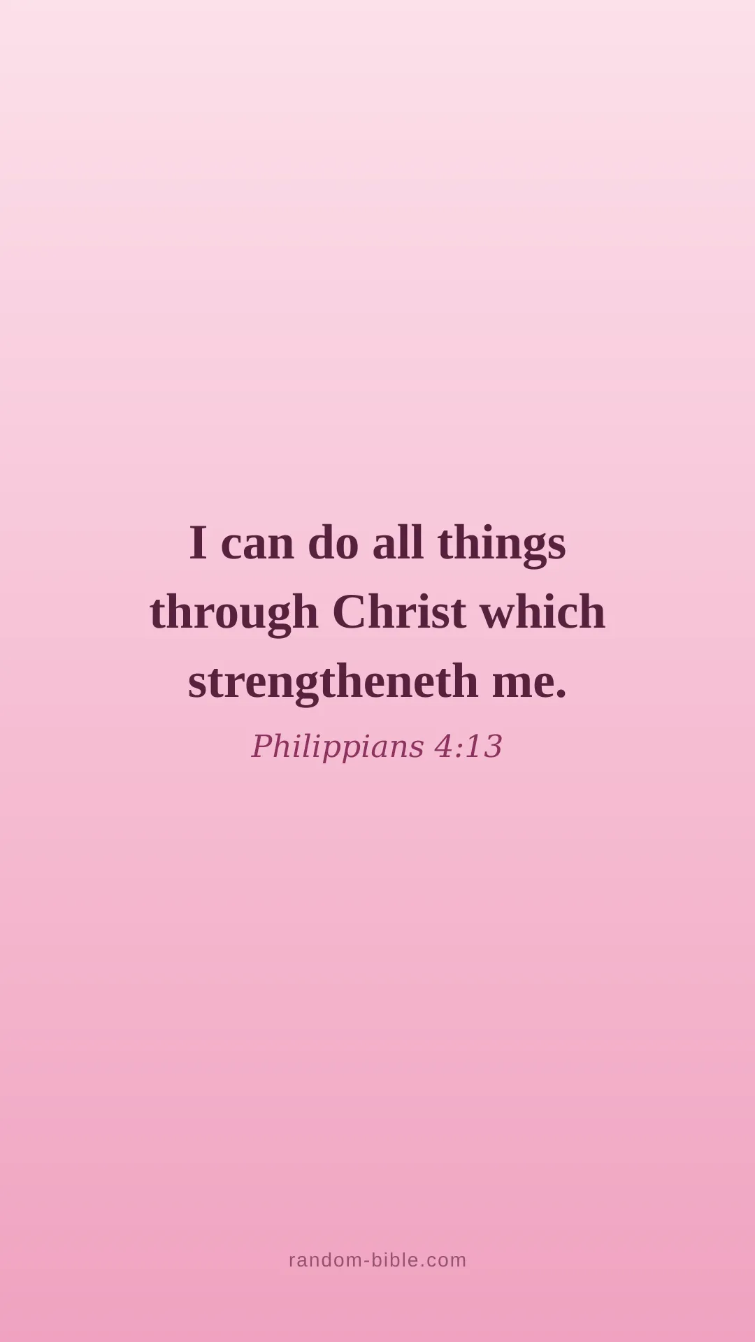 Philippians 4:13 pink Bible verse wallpaper (KJV)