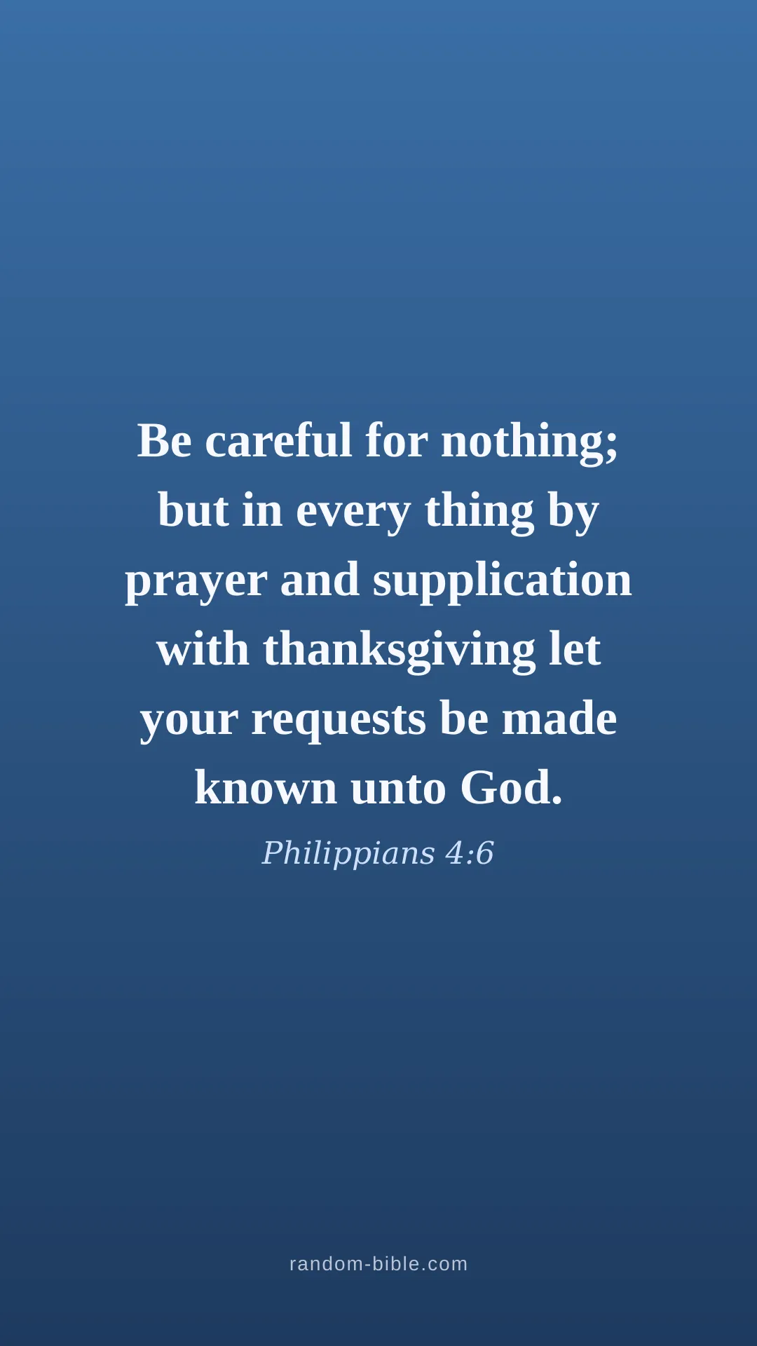 Philippians 4:6 — blue Bible verse wallpaper