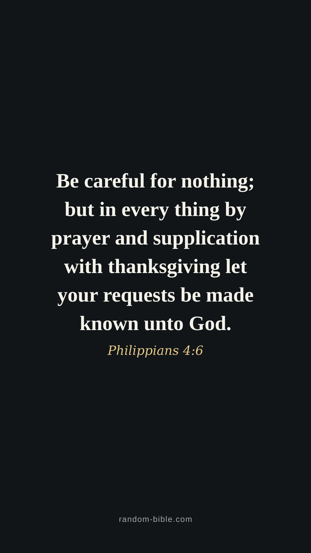 Philippians 4:6 — black Bible verse wallpaper