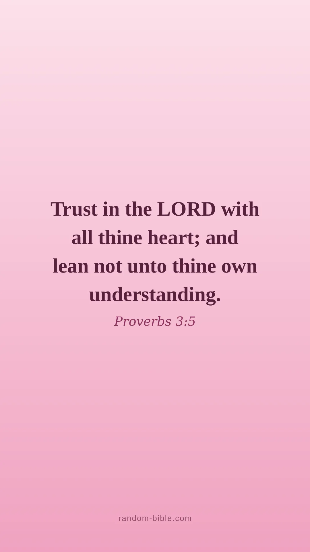 Proverbs 3:5 pink Bible verse wallpaper (KJV)