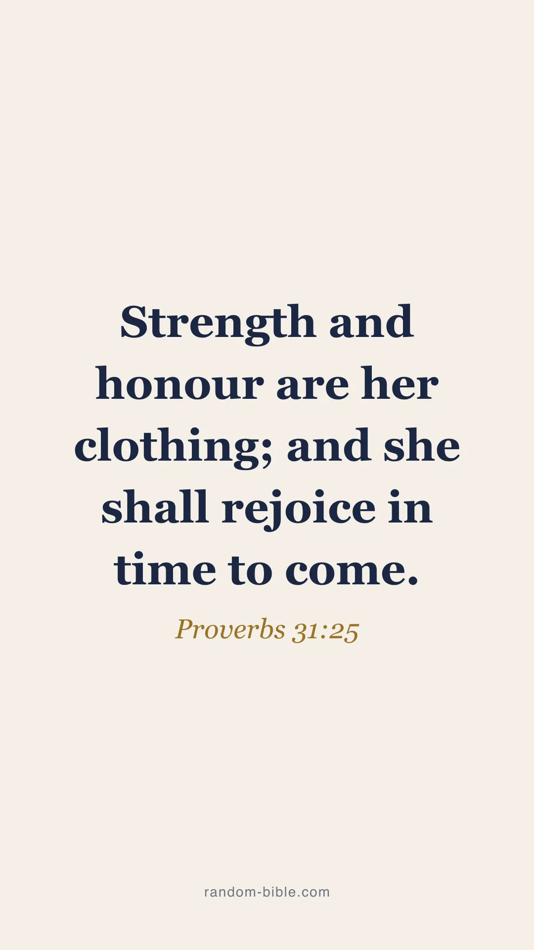 Proverbs 31:25 minimal Bible verse wallpaper (KJV)