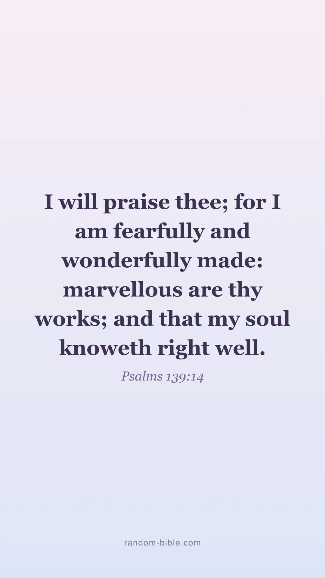 Psalms 139:14 aesthetic Bible verse wallpaper (KJV)
