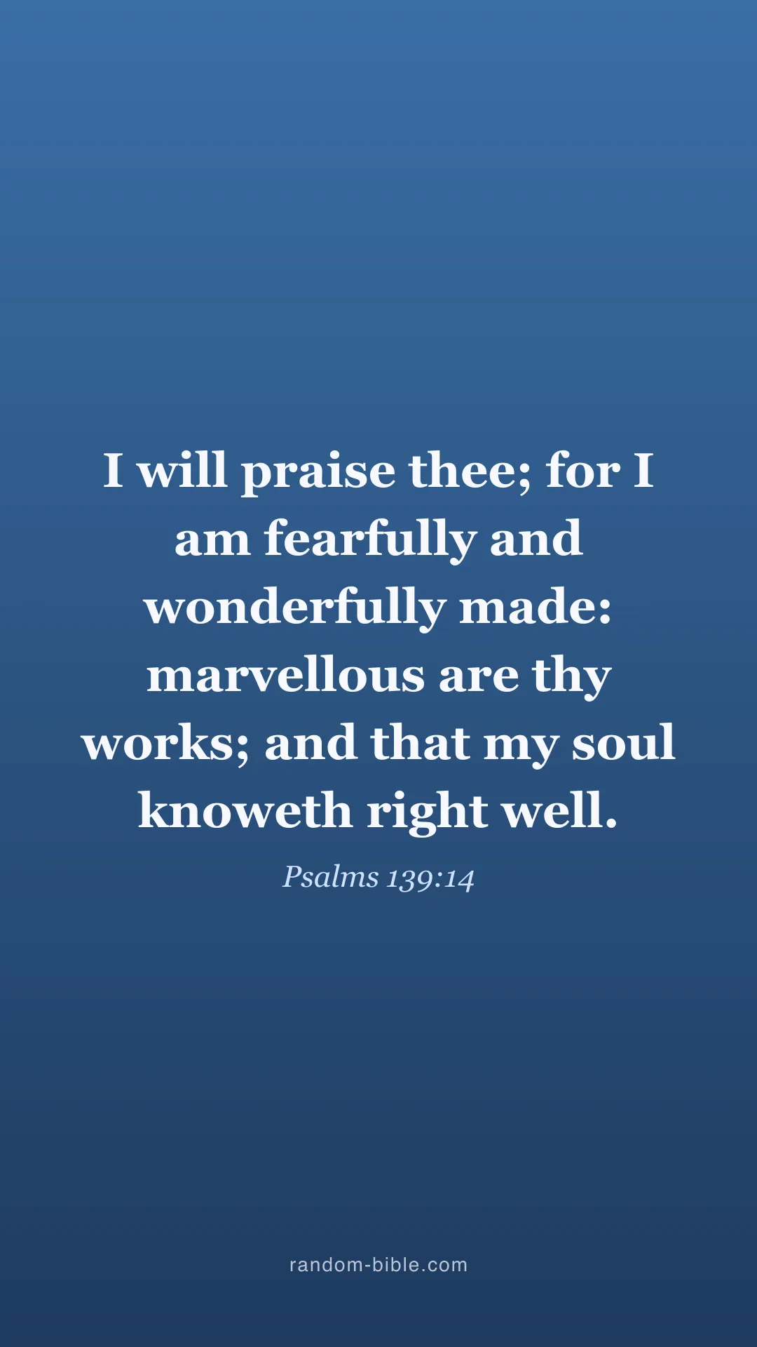 Psalms 139:14 blue Bible verse wallpaper (KJV)