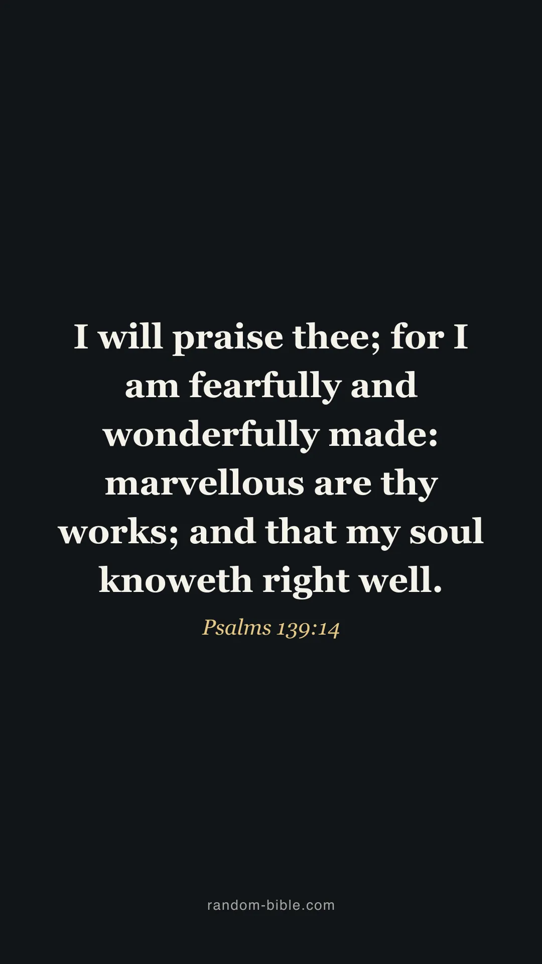 Psalms 139:14 dark Bible verse wallpaper (KJV)