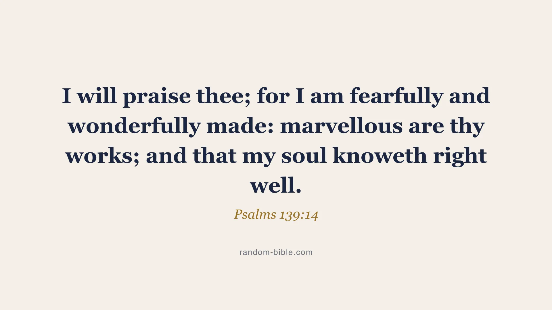 Psalms 139:14 minimal Bible verse wallpaper for desktop and laptop (KJV)