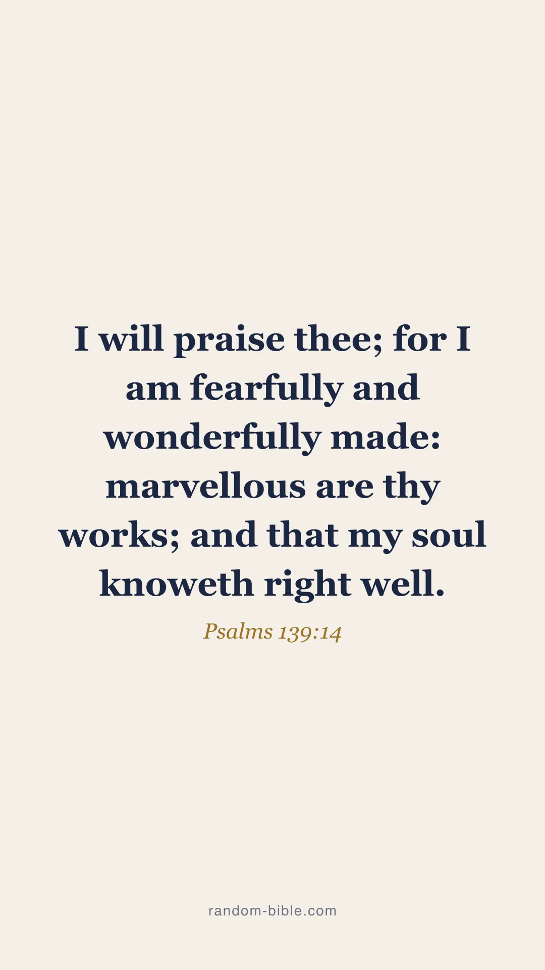 Psalms 139:14 minimal Bible verse wallpaper (KJV)