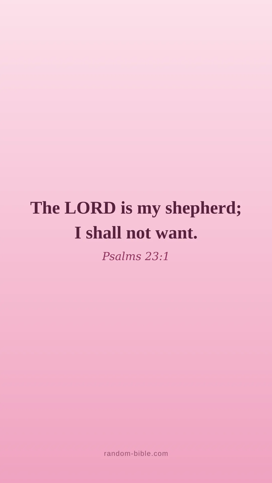 Psalms 23:1 pink Bible verse wallpaper (KJV)