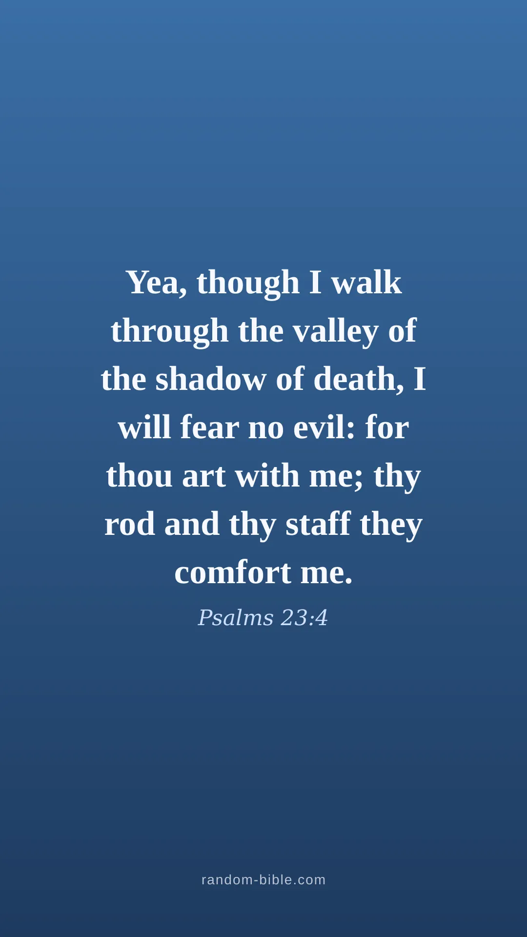 Psalms 23:4 — blue Bible verse wallpaper