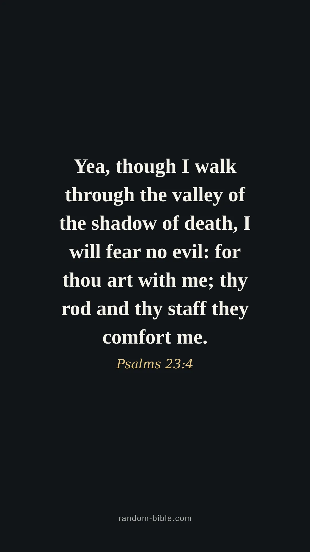 Psalms 23:4 — black Bible verse wallpaper