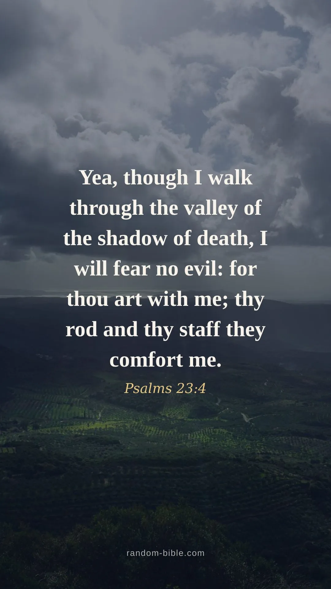 Psalms 23:4 — lock screen Bible verse wallpaper