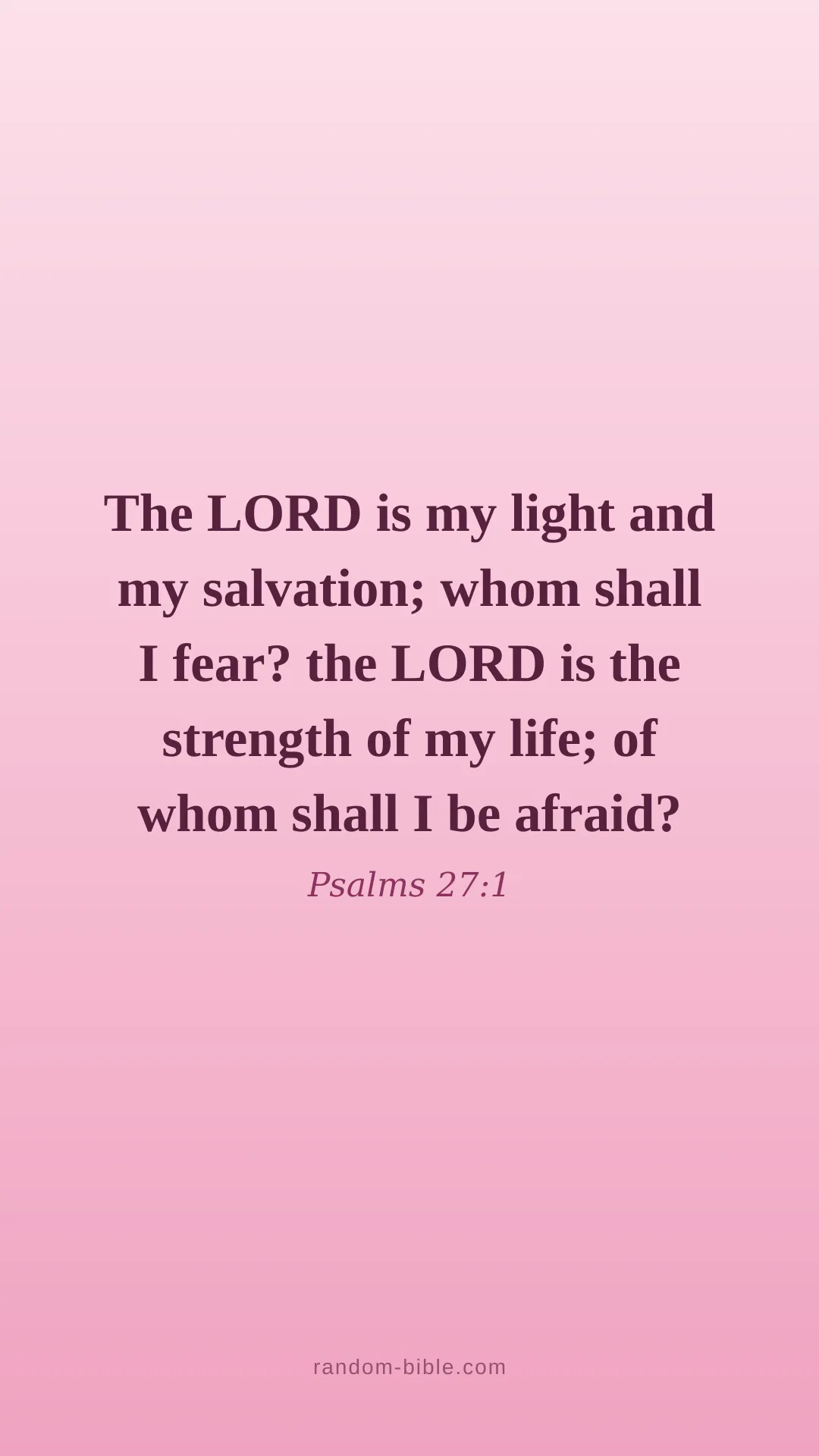 Psalms 27:1 — pink Bible verse wallpaper