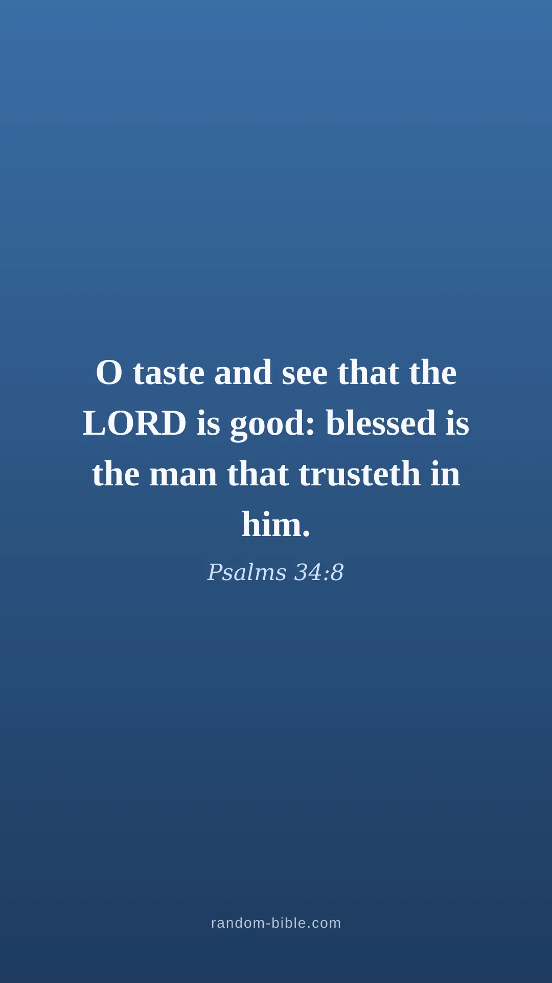 Psalms 34:8 — blue Bible verse wallpaper