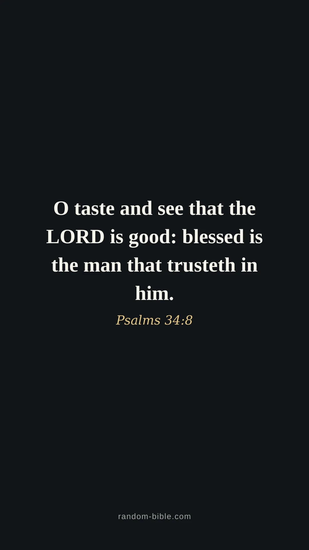Psalms 34:8 — black Bible verse wallpaper