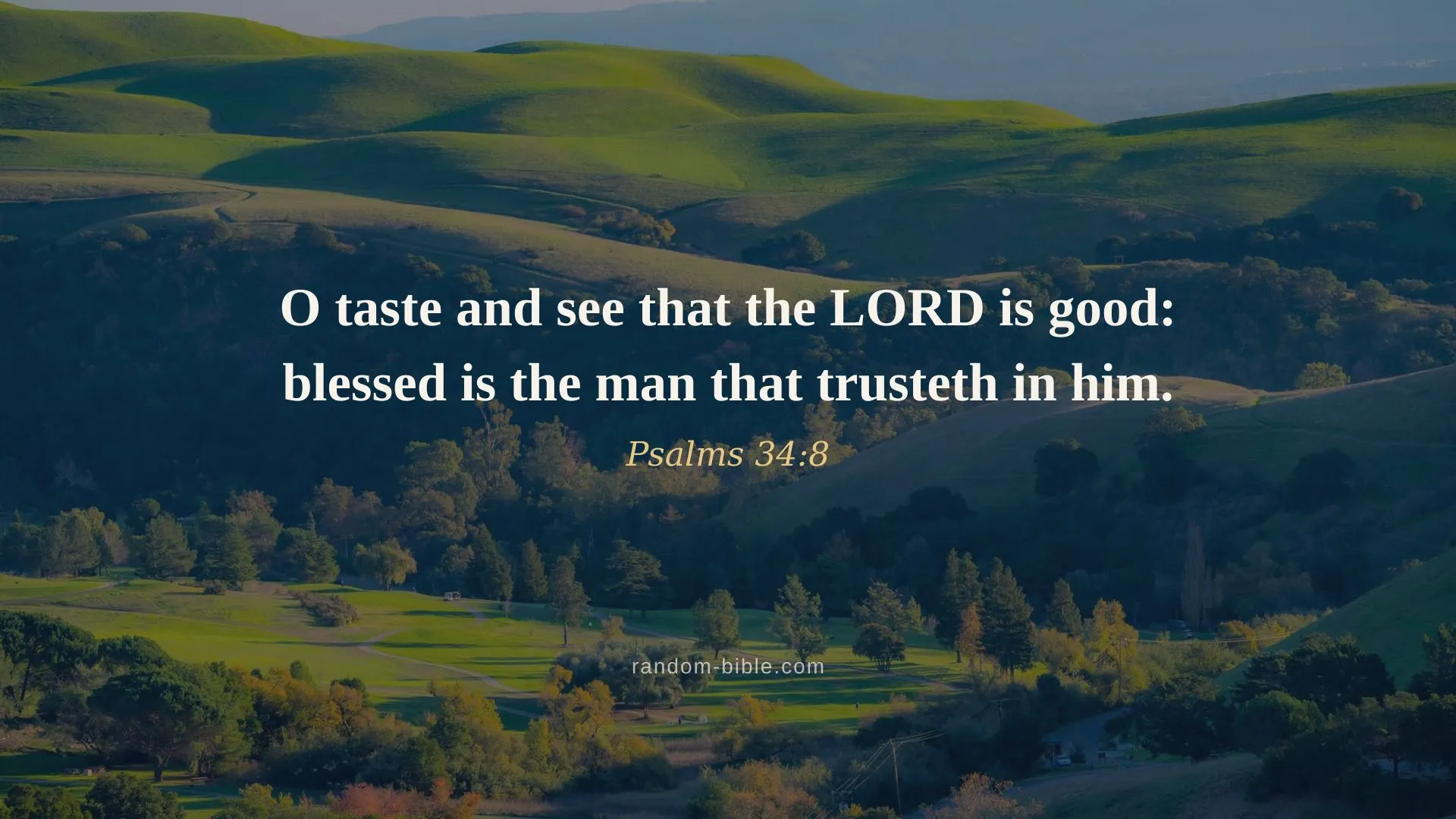 Psalms 34:8 — desktop Bible verse wallpaper