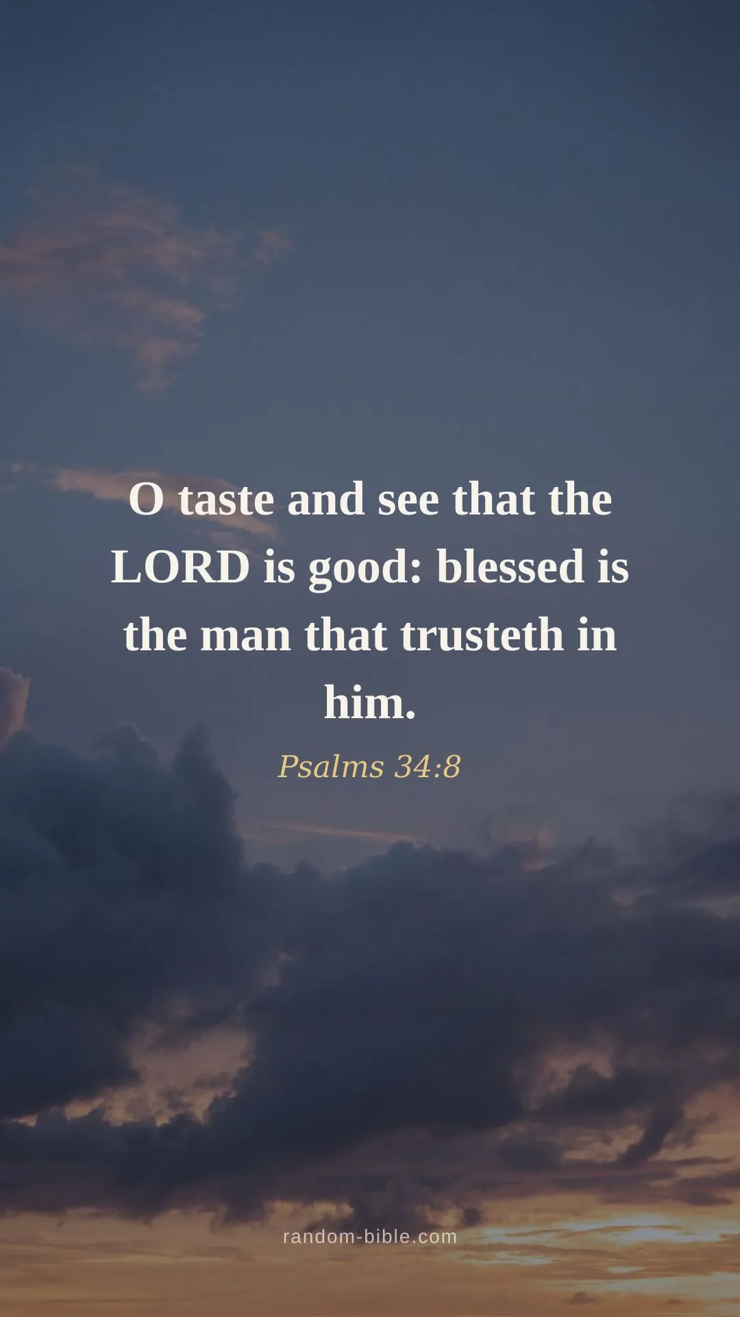 Psalms 34:8 — lock screen Bible verse wallpaper