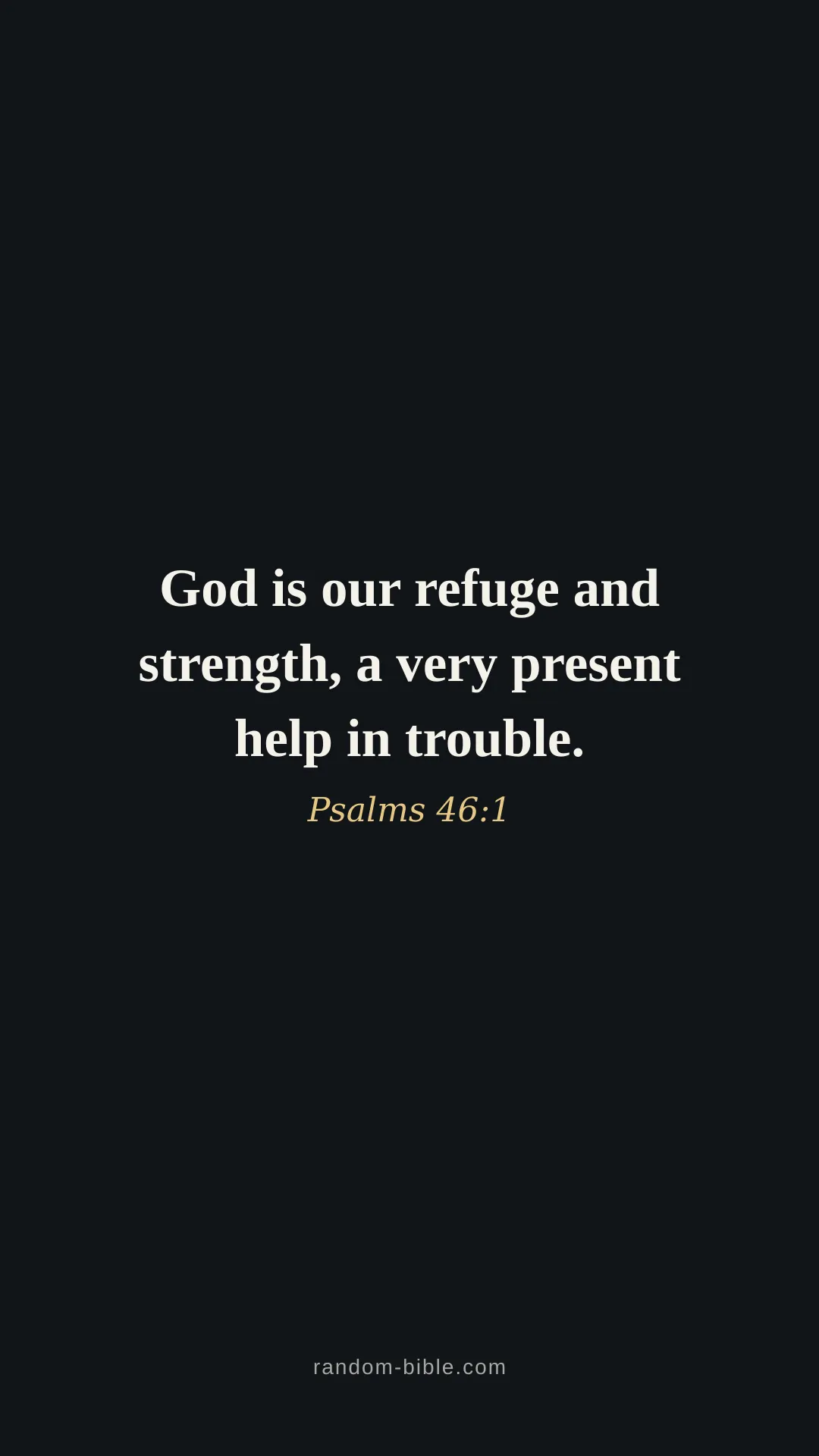 Psalms 46:1 — black Bible verse wallpaper